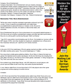Rovio Nomination