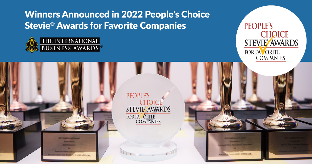 Winners of 2022 People’s Choice Stevie® Awards for Favorite Companies