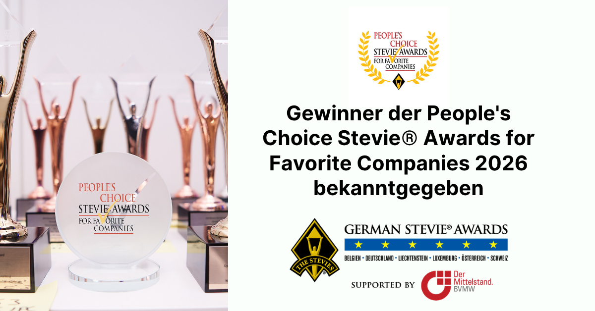Gewinner der People’s Choice Stevie® Awards for Favorite Companies 2026 der German Stevie Awards stehen fest