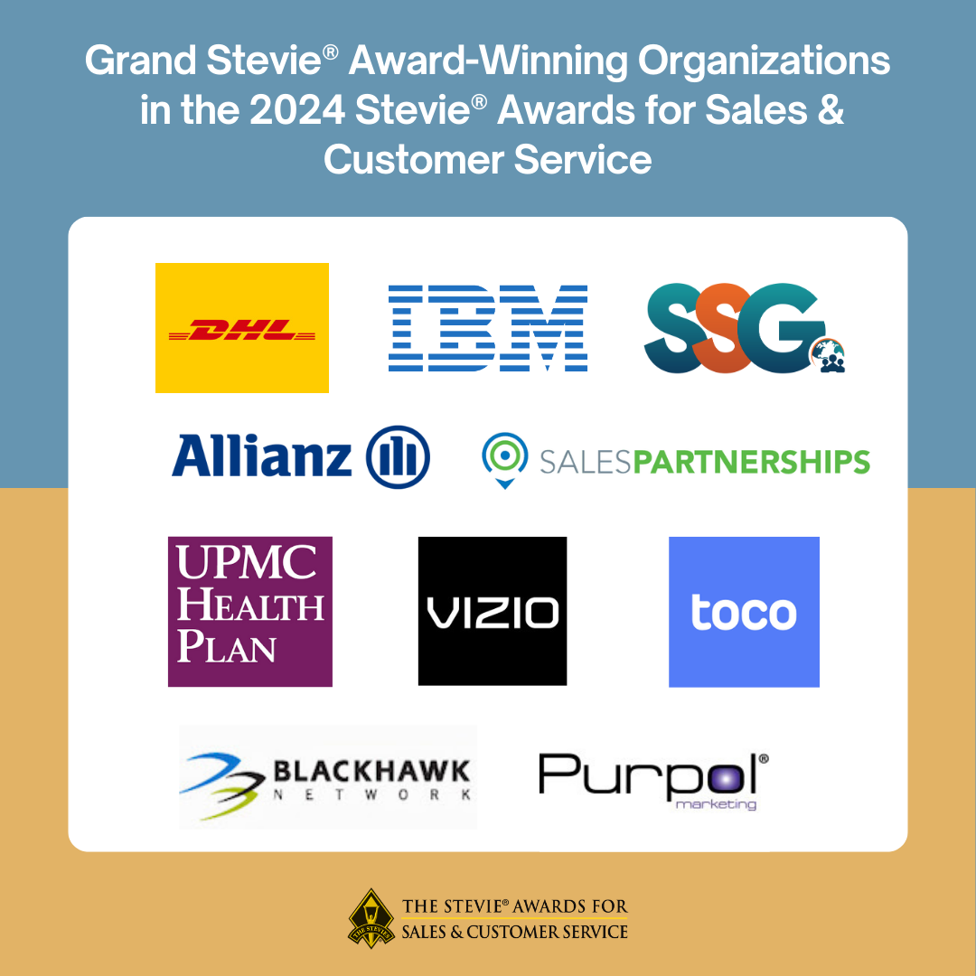 Winners Announced in 18th Annual Stevie® Awards for Sales & Customer Service