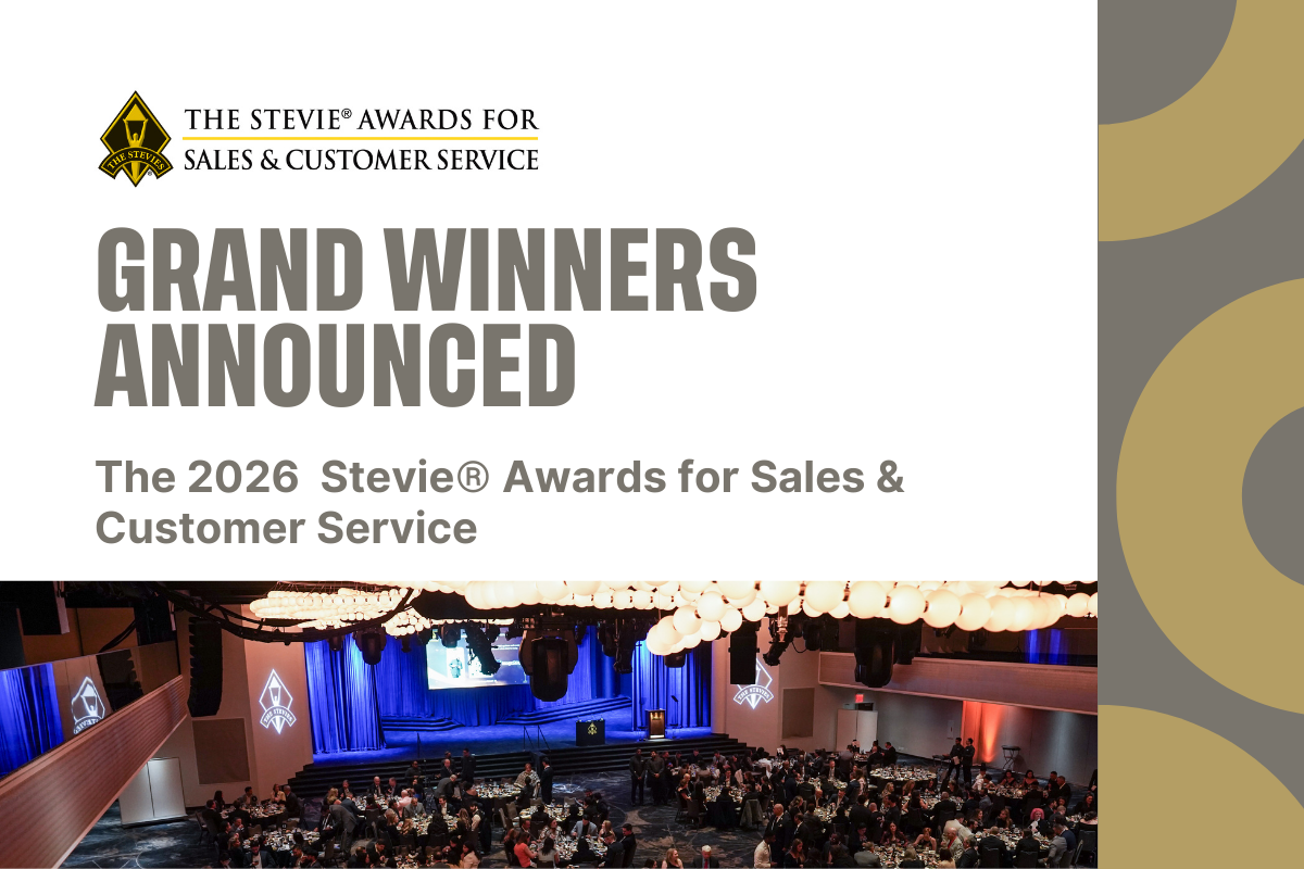 Grand Stevie® Award Winners Announced in 20th Annual Stevie Awards for Sales & Customer Service
