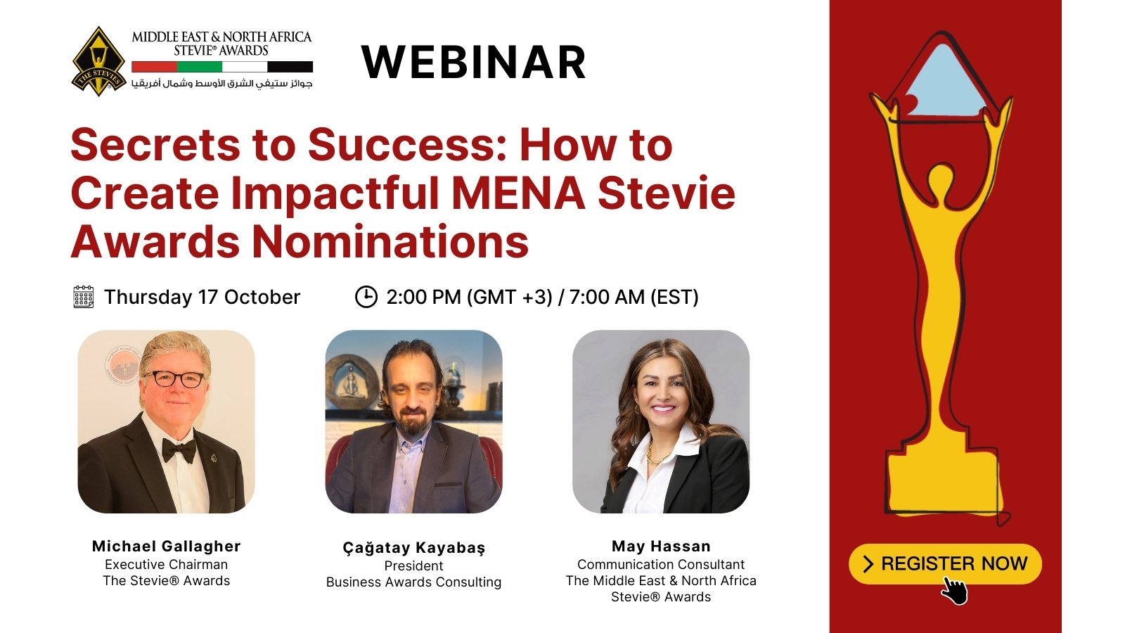 Join Our 17 October Webinar: Preparing Effective Nominations for the Middle East & North Africa Stevie® Awards